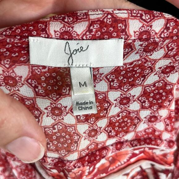 Joie Women's Auberon B Print Silk Top In Coral Rose Size M - Picture 9 of 10